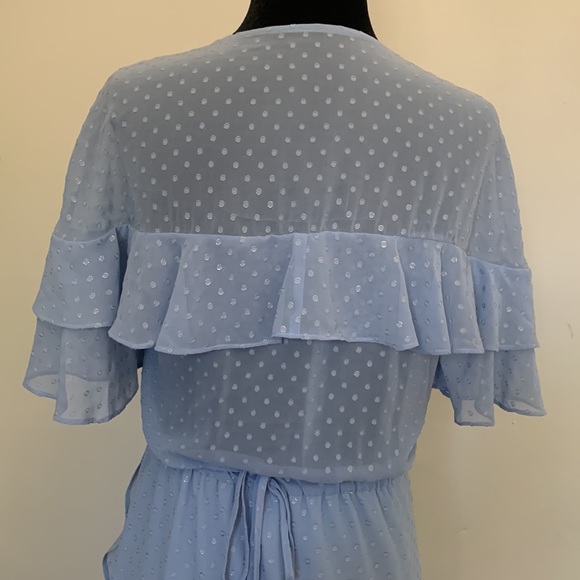 For Love & Lemons x Jaime King Baby Blue Wrap Dress LA Store Exclusive - Picture 6 of 8